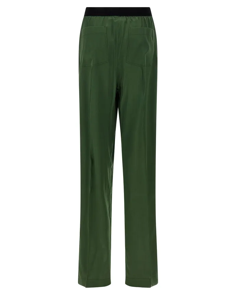 Tom Ford Women's Bicolor Silk Casual Pants Green