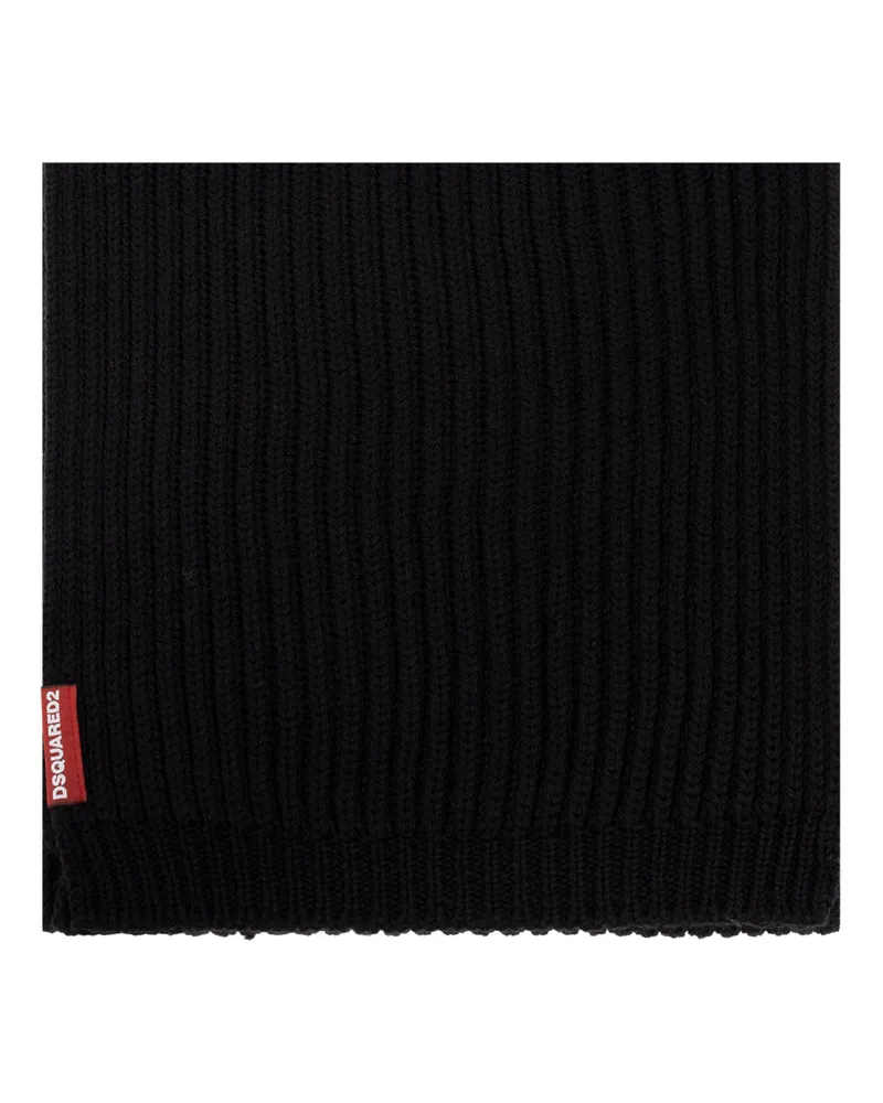 Dsquared2 Men's Warmy Logo Tag Beanie And Scarf Set Black Accessories Black