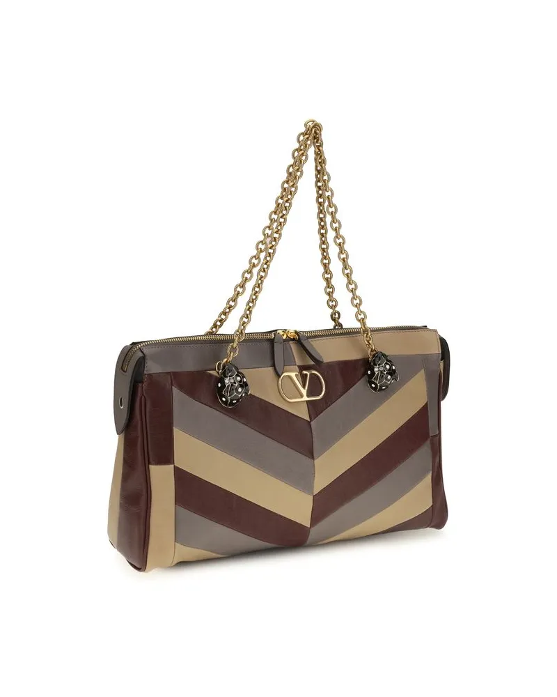 Valentino Garavani Leather Shoulder Bag — Multicolor Multicolor