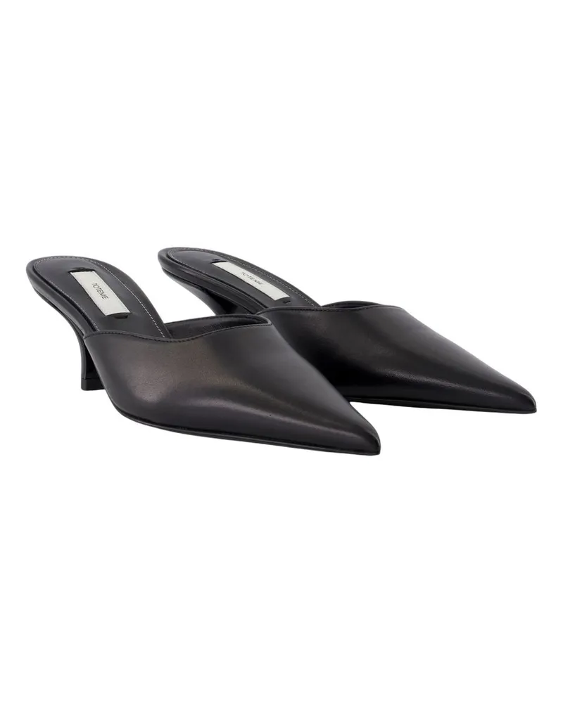 Totême Women's Sharp Sandals -  Leather Black Calfskin Shoes Pumps Black