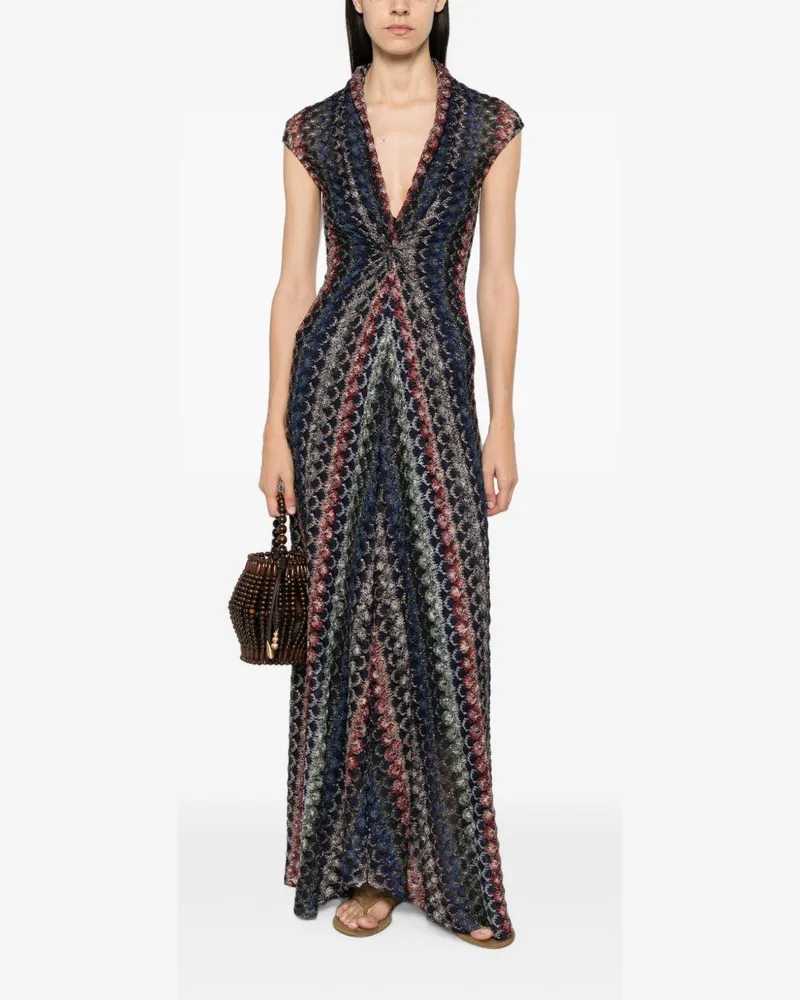 Missoni Women's Long Dress Multicolour Knit Viscose Multicolor