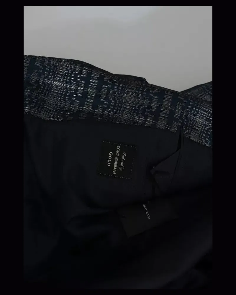 Dolce & Gabbana Shiny Jacquard Slim Fit Suit — Blue Blue