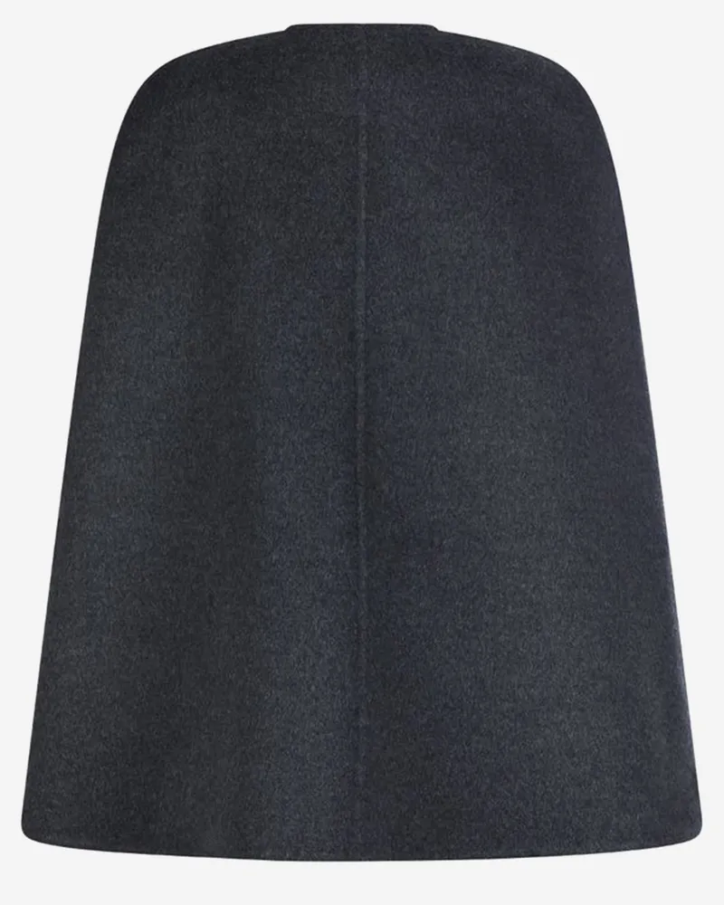 Gucci Women's Cape Reversible Wool-Blend Dark Grey Capes Jacket Gray