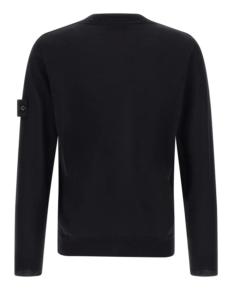 Stone Island Men's Black Virgin Wool Cardigan Clothing Black