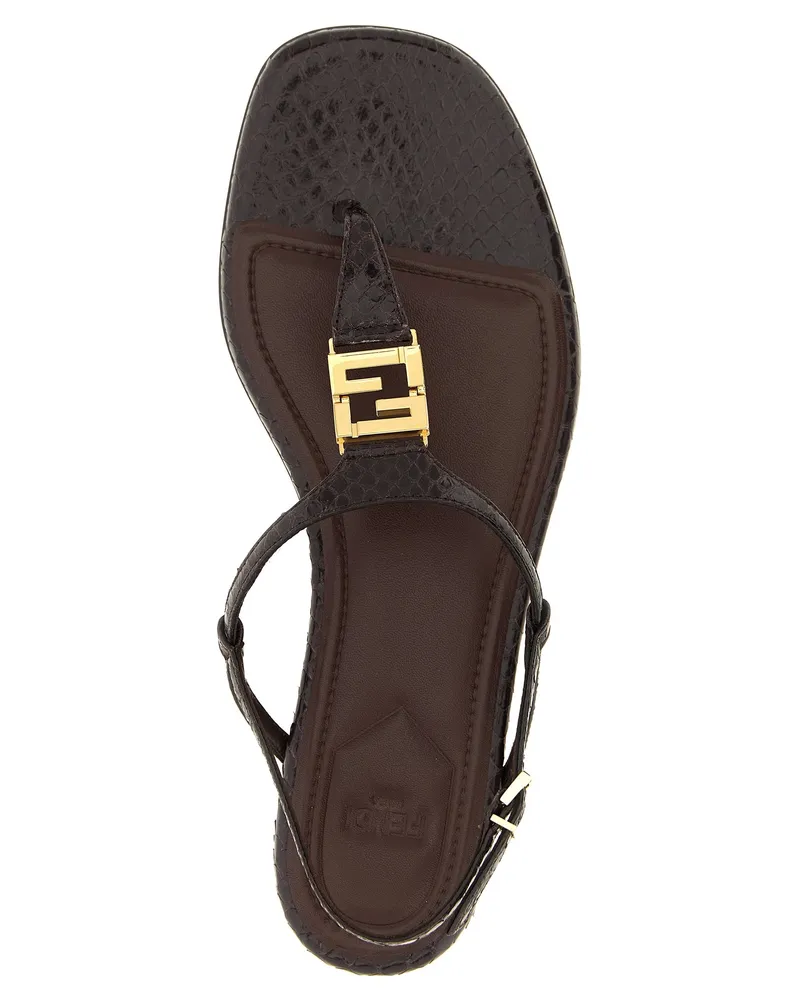 Fendi Logo T-Strap Thong Sandal — Purple Purple
