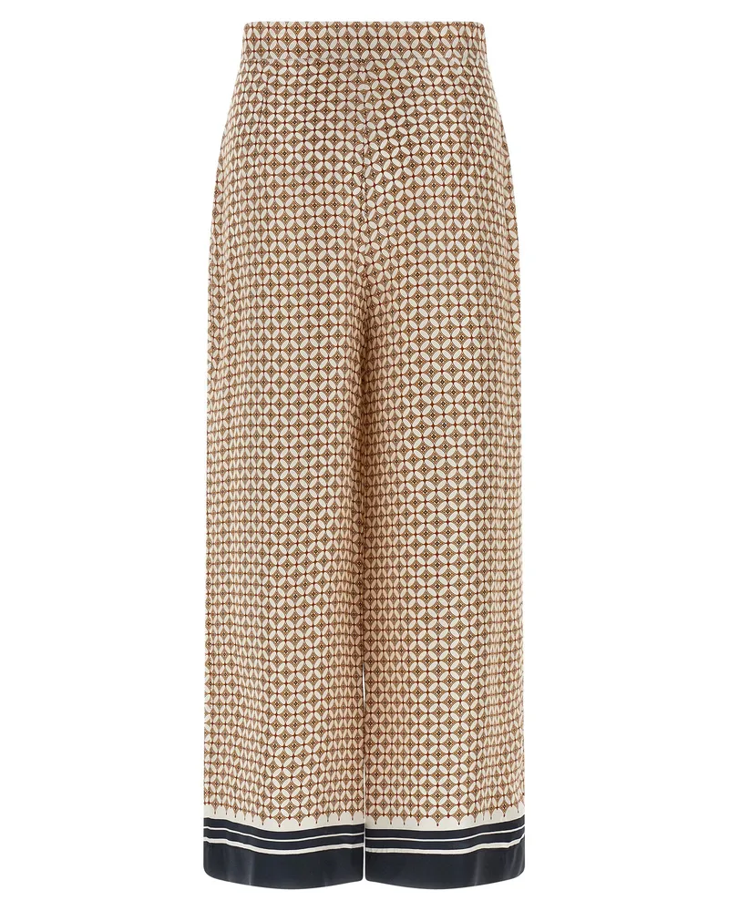 Max Mara Women's Blue Silk Pants Brown