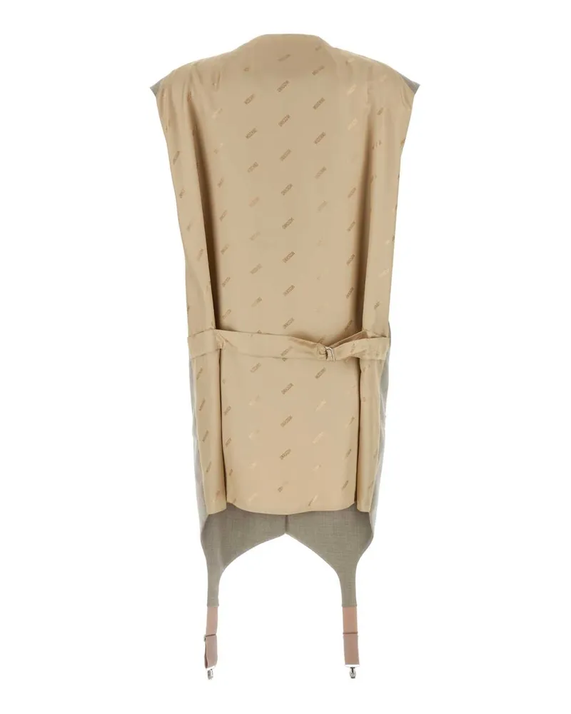 Moschino Women's Two-Tone Wool And Satin Oversize Vest Fantasiabeige Giacche E Gilet Beige