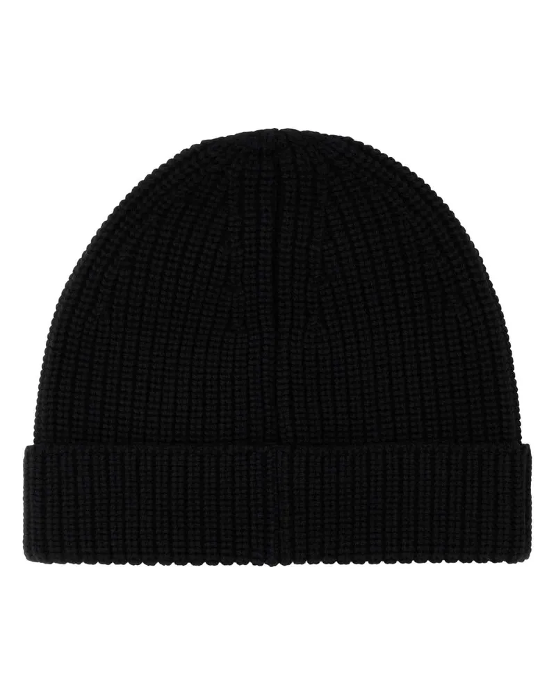 Valentino Garavani Men's Black Wool Beanie Hat Nero Exterior: Virgin Cuffie Black