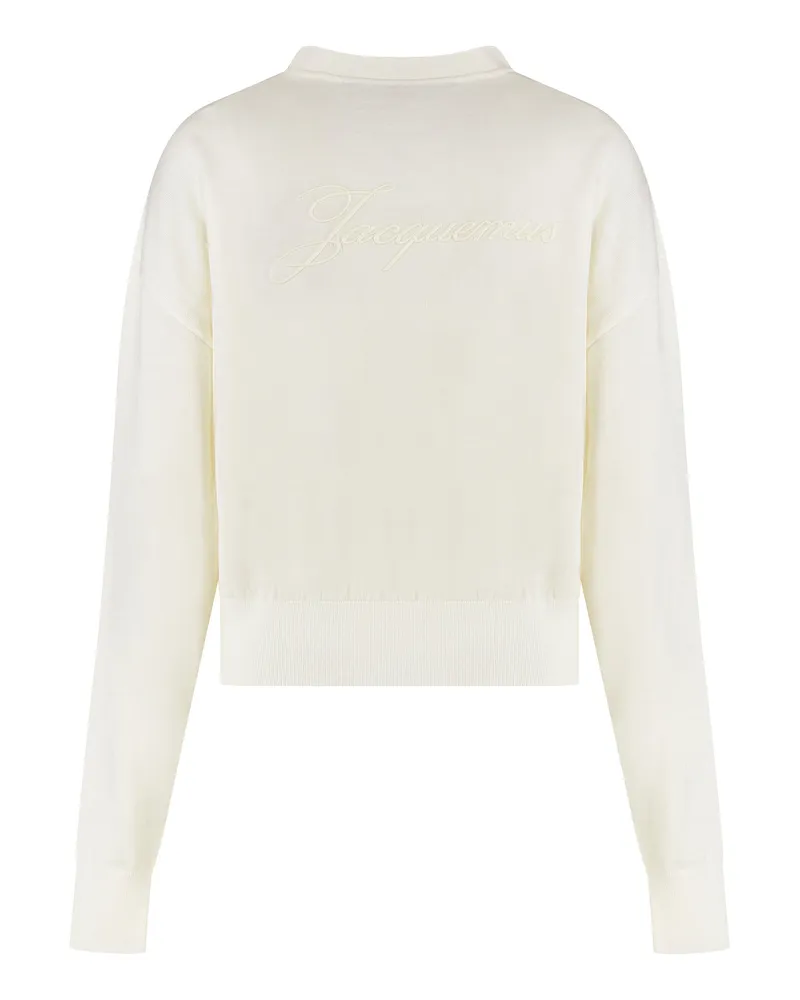 Jacquemus Merino Wool V-Neck Cardigan — Cream Cream
