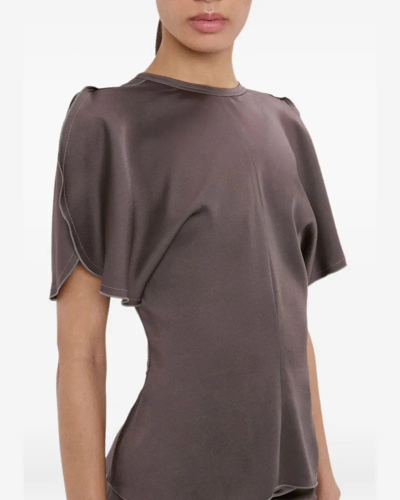 Victoria Beckham Women's Top Bela Mud Acetate Tops Brown