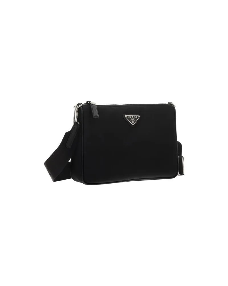 Prada Men's Black Nylon Shoulder Bag Black