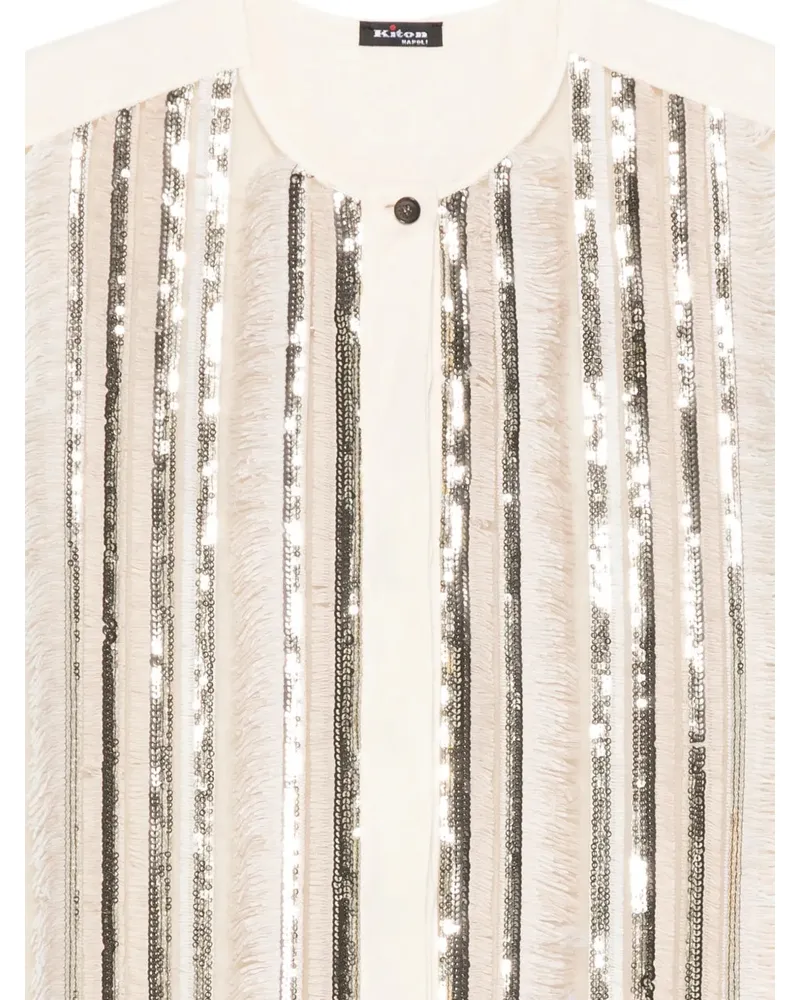 Kiton Women's Sequin-Embellishment Top Ss26 W Cream
