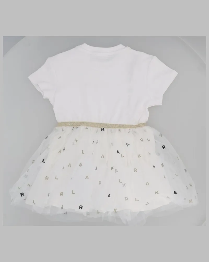Karl Lagerfeld Tulle Skirt Dress — White White