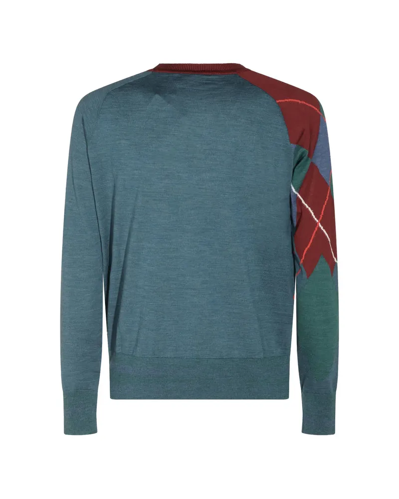 Vivienne Westwood Argyle Pattern Wool Sweater — Blue Blue
