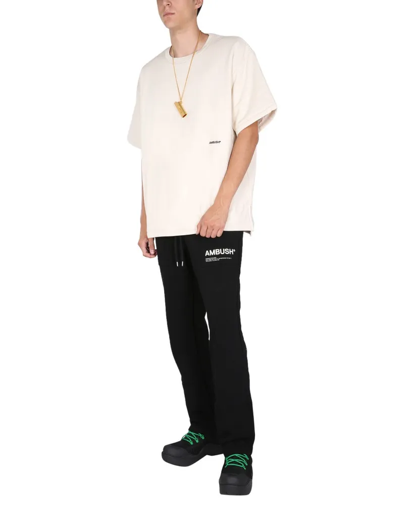 AMBUSH Padded Cotton with Embroidered Logo T-Shirt — Ivory Ivory