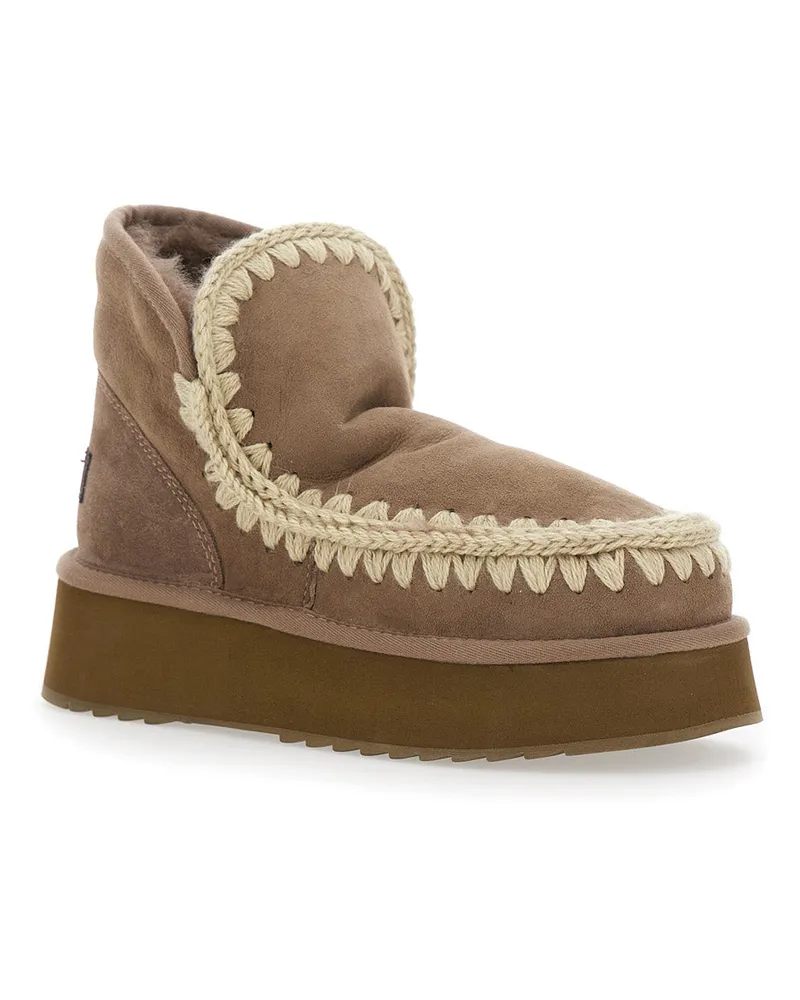 Mou Women's Ankle Boots Mini Eskimo Grey Sheepskin Beige