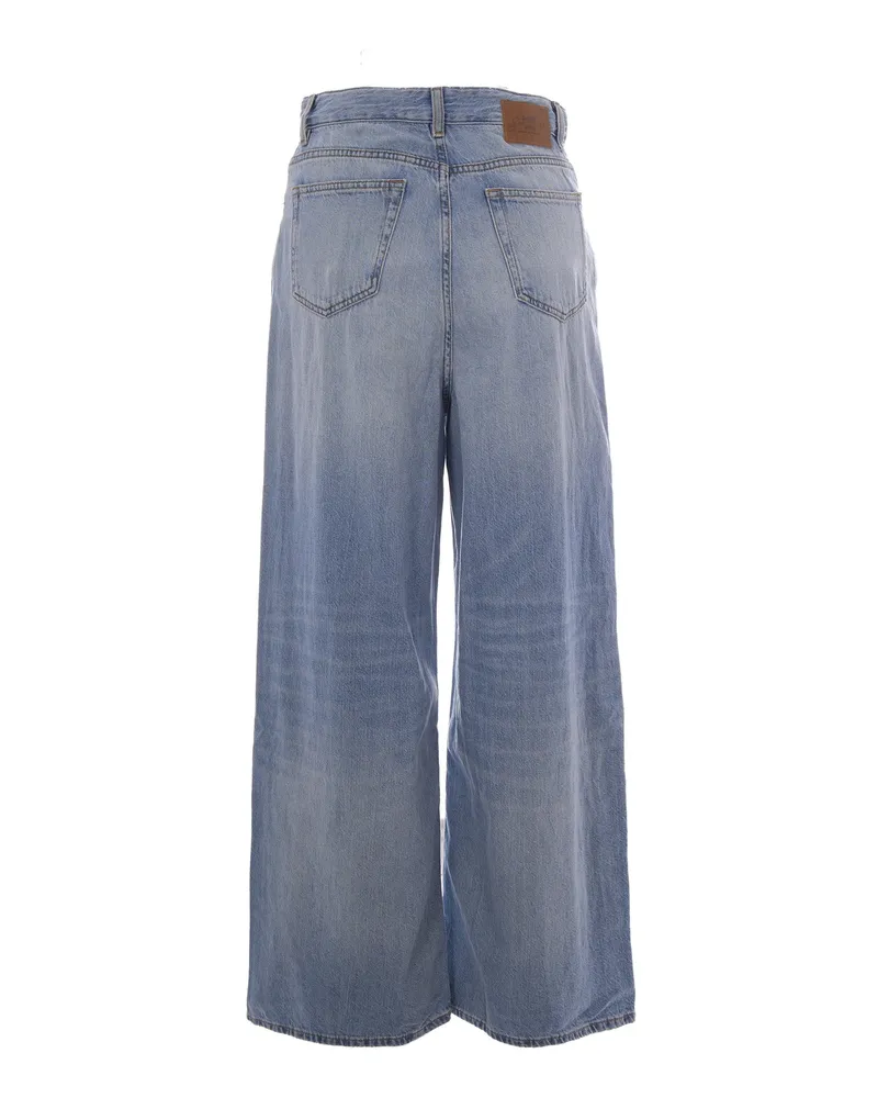 Ganni Women's Jeans Marri 2.0 Light Blue Vintage Recycled Cotton Blue