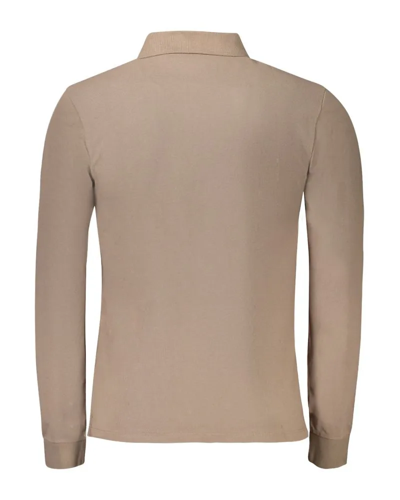 Timberland Long-Sleeved Cotton Polo Shirt — Beige Beige