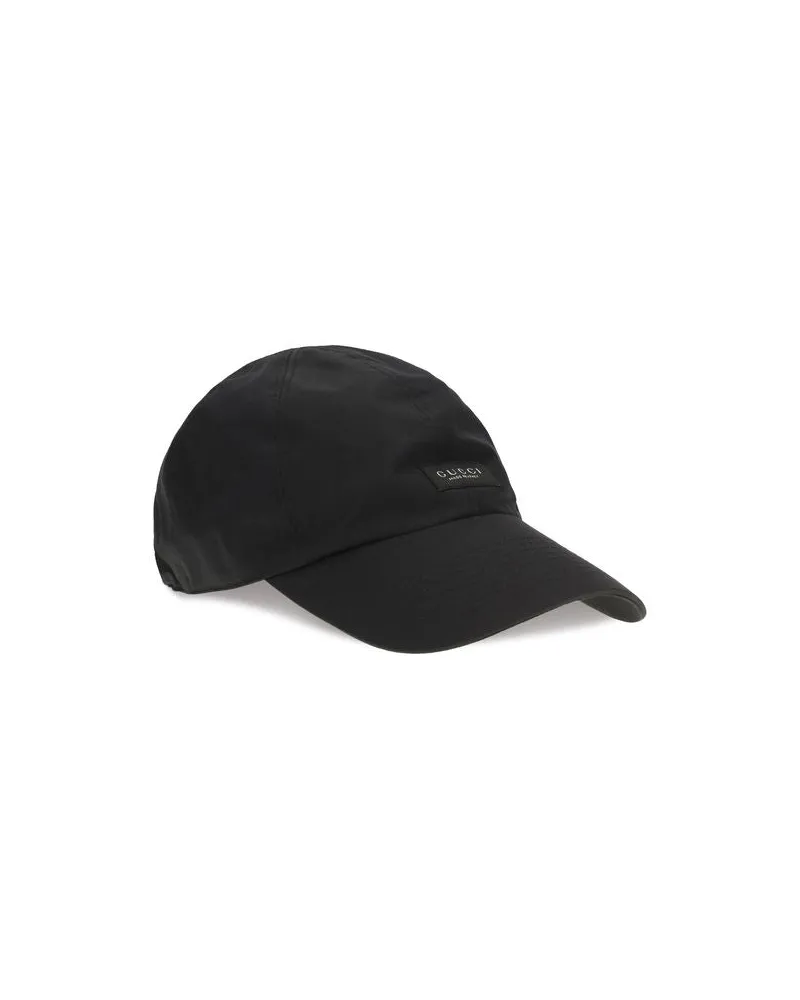 Gucci GUA004XJ4HBKR1000BB Logo-Embroidered Cotton Baseball Cap — Black Black