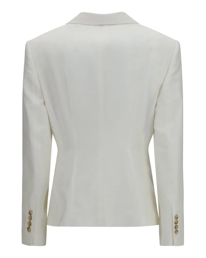 Dolce & Gabbana Women's Double-Breasted Blazer Bianco Ottico Cotton; Silk Blazers & Vests White