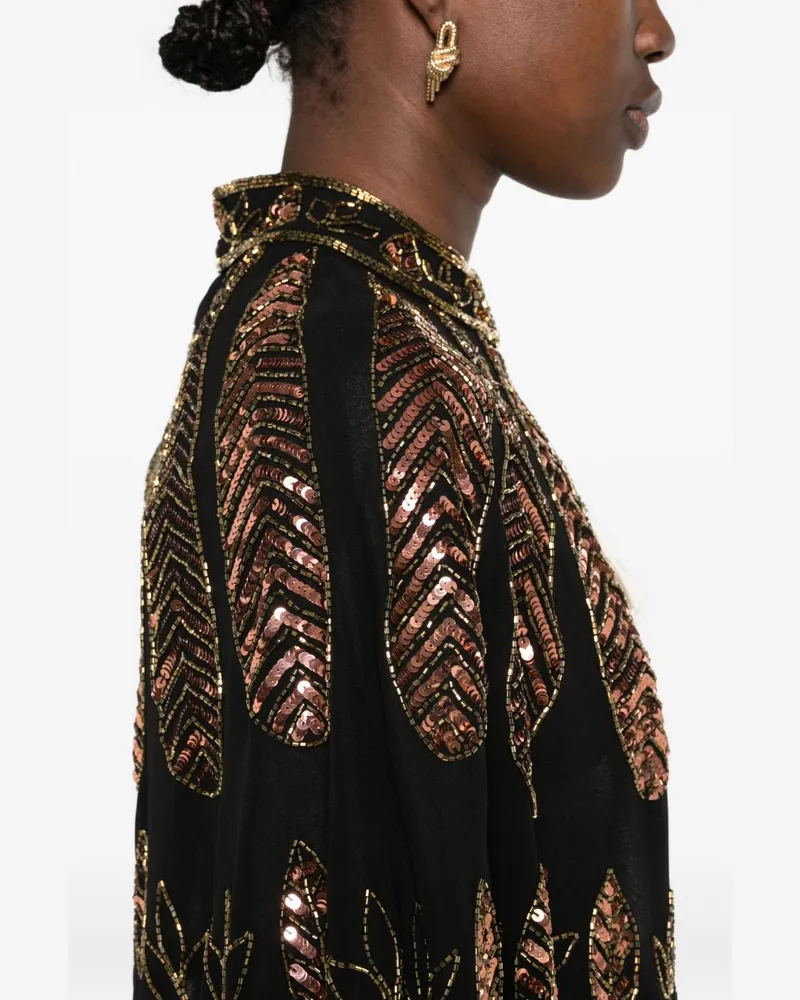 forte_forte Sequin-Embellished Cape — Black Black