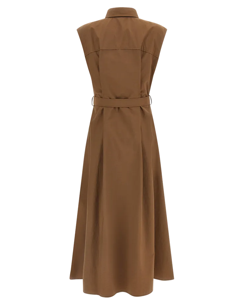 Brunello Cucinelli Women's Brown Cotton Midi Dress Brown