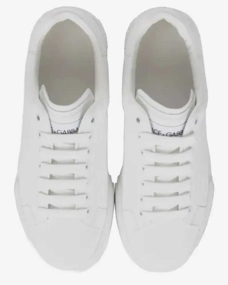 Dolce & Gabbana Men's Leather Sneakers Portofino White Trainers White