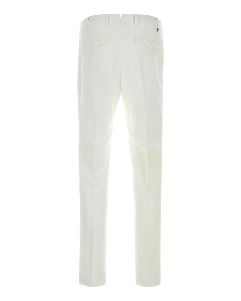 PT TORINO Men's White Stretch Cotton Pant Bianco Exterior: Elastane Pantaloni Trousers White