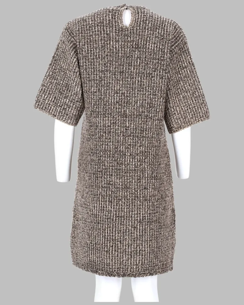 Fabiana Filippi Tweed Wool Blend Dress — Brown Brown