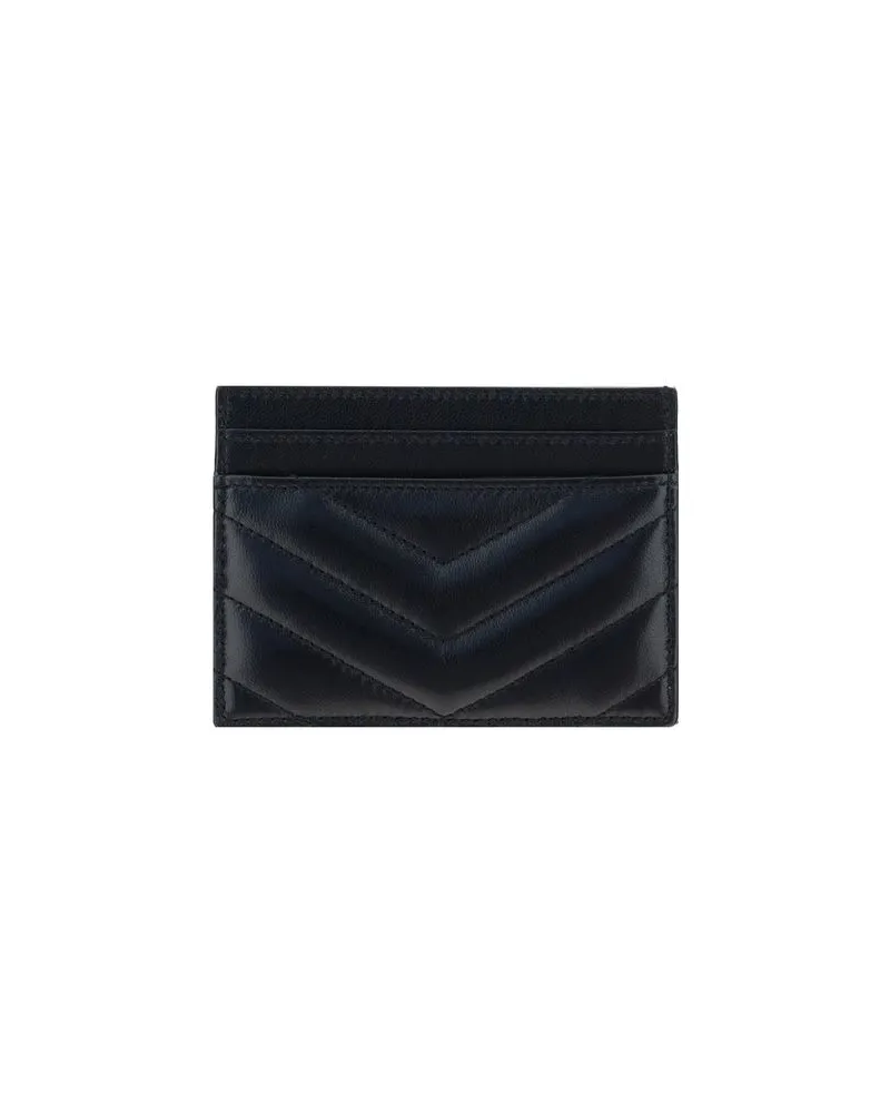 Saint Laurent Women's Black Lamb Ovis Aries Wallet Black