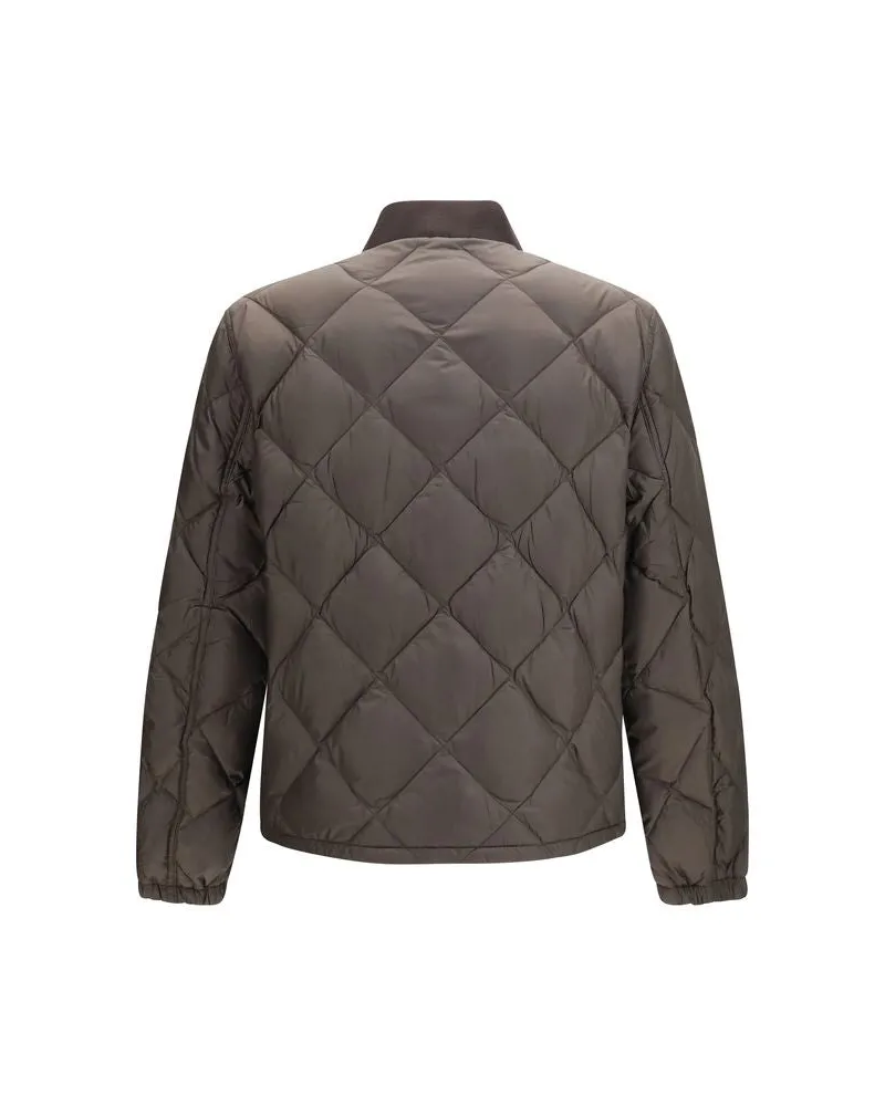 Prada Quilted Recycled Polyester Down Jacket — Brown Brown