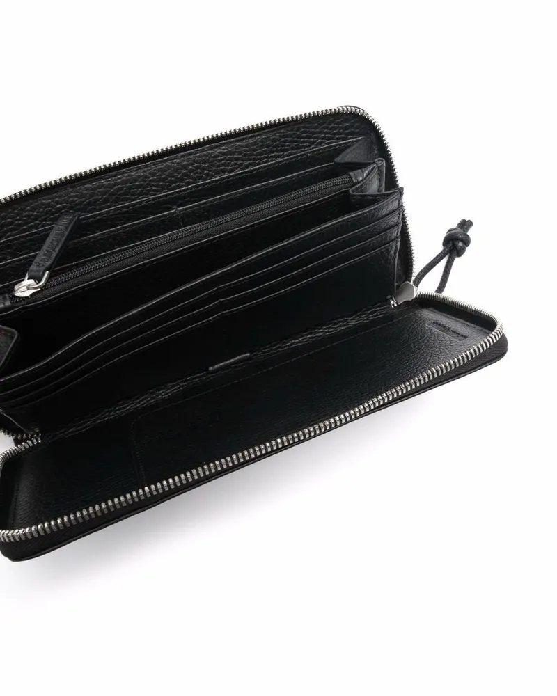 Emporio Armani Grained Leather Wallet — Black Black