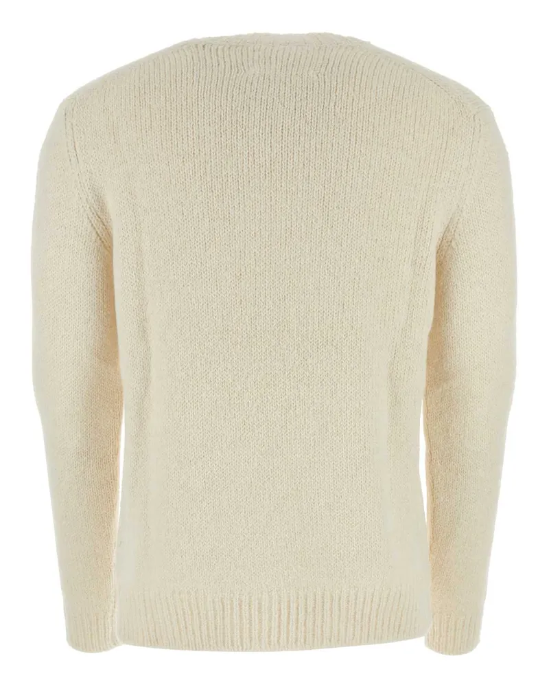 Jil Sander Men's Ivory Alpaca Blend Sweater 105 Maglieria Beige