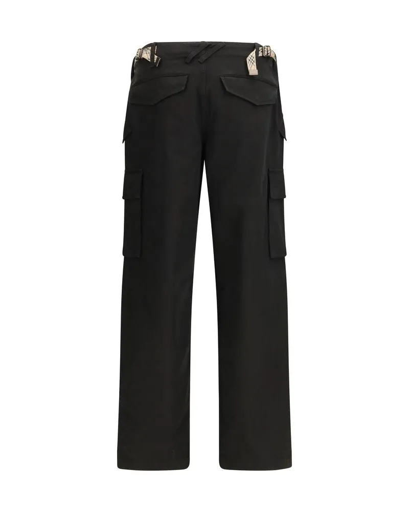 Burberry Men's Black Cotton Cargo Pants Black
