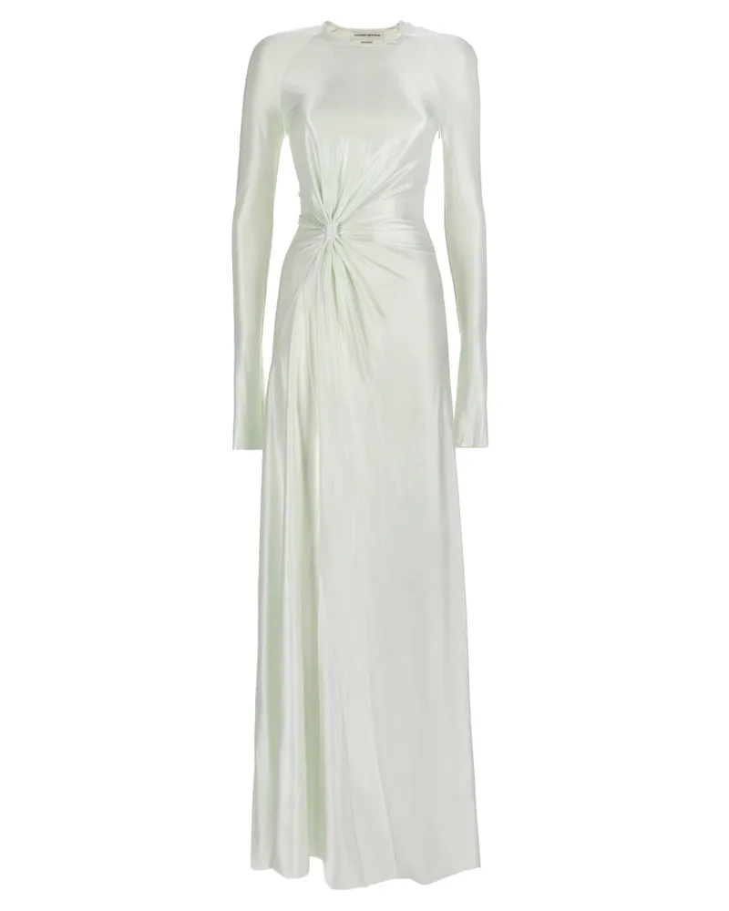 Victoria Beckham Twist Waist Long Dress — Green Green