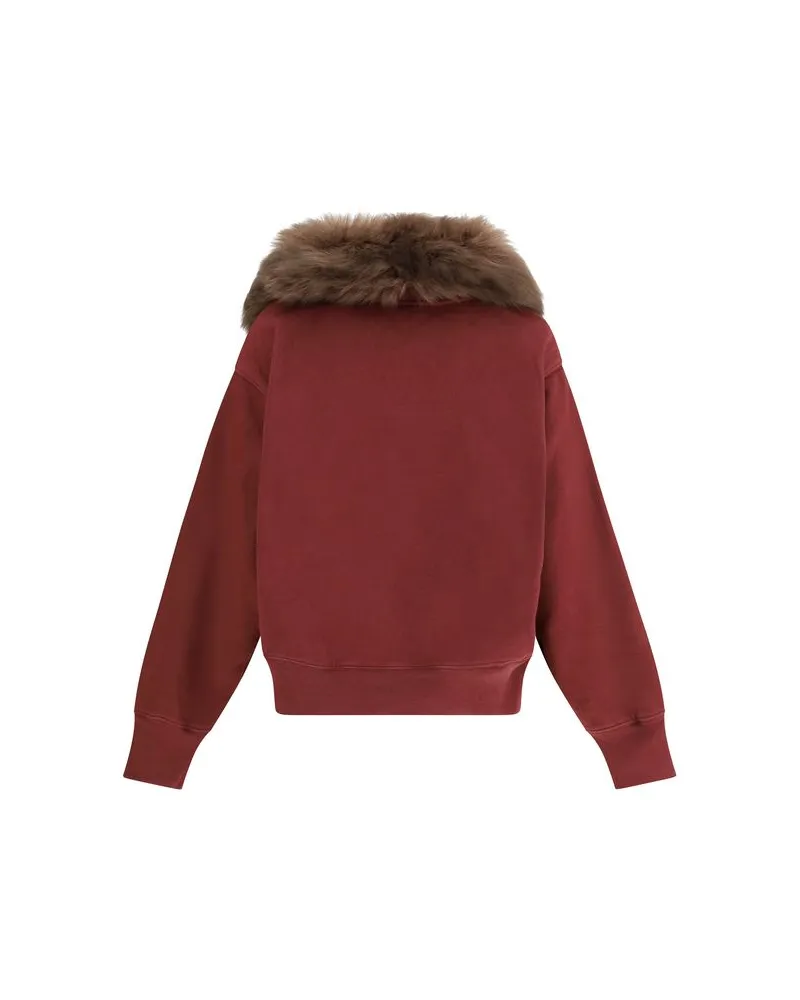 Prada Women Bordeaux Cotton Sweatshirt Clothing Red