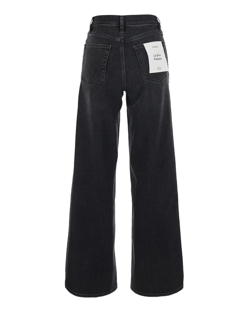 Frame Denim Women's Jeans Le Slim Palazzo Black Cotton Black