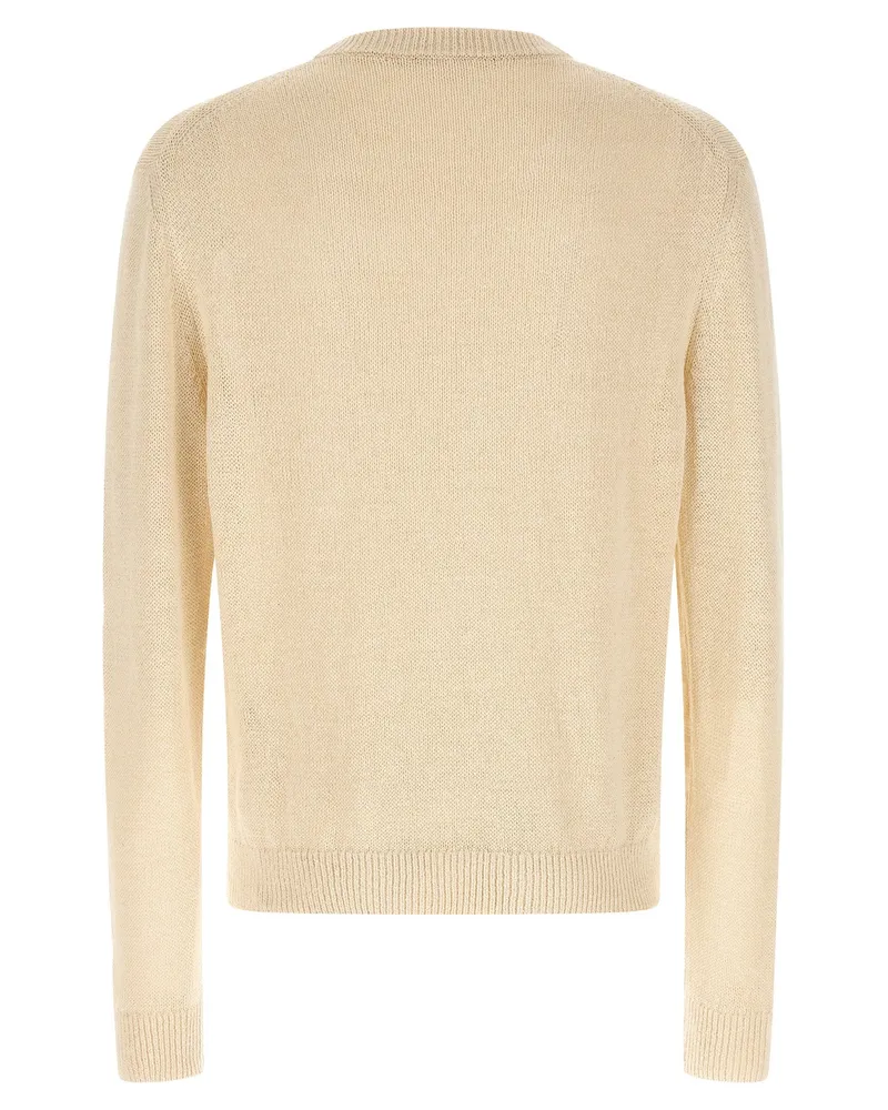 Jil Sander Silk-Hemp Blend Sweater — Cream Cream