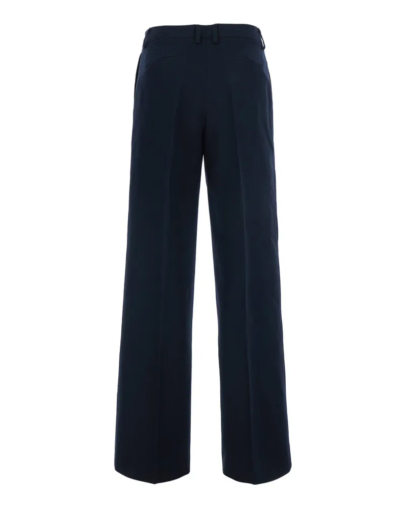 PT TORINO Women's Trousers Wool-Cotton Blue Hems Wool And Cotton Blue