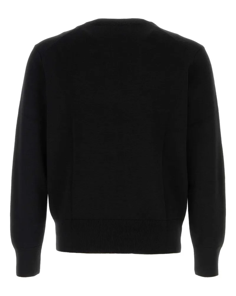 AMI Paris Unisex Black Wool Sweater Noirrouge Exterior: Merino Maglieria Black