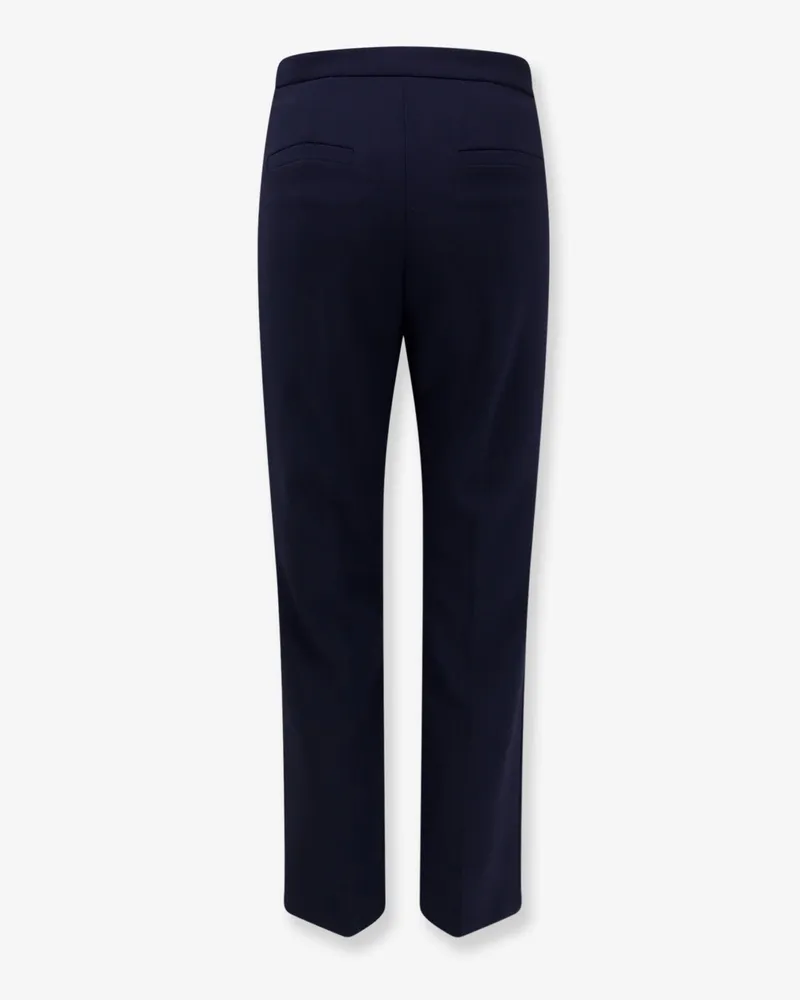 Elisabetta Franchi Women's Trousers Essentials Monogram Blue Polyester Navy