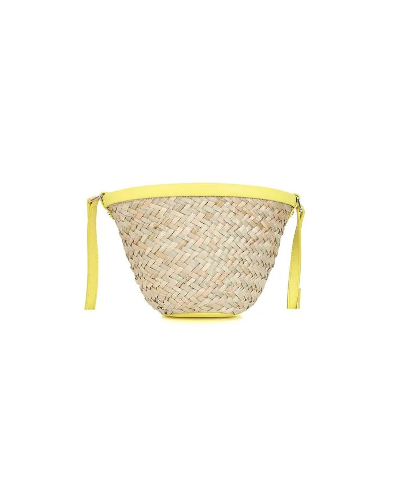 Pinko Women's Beach Bag Beige-Yellow Cowhide - Other Beige/yellow Yellow