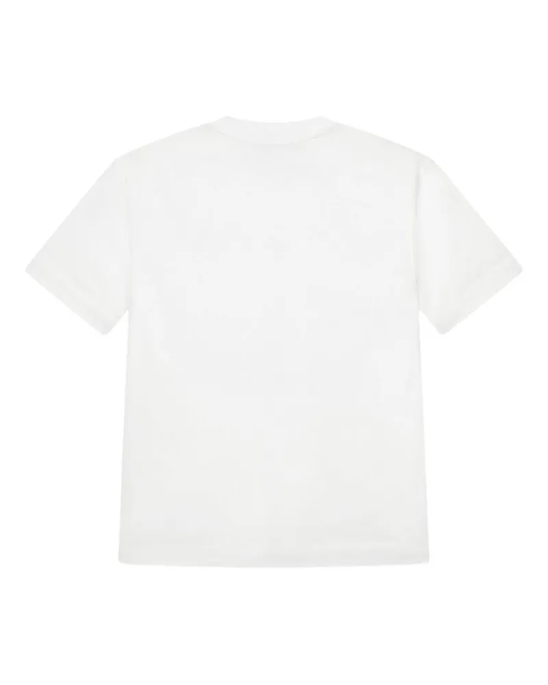 Emporio Armani Logo-Embroidered Cotton T-Shirt — white White