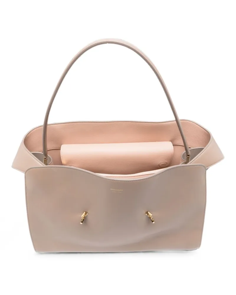 Ferragamo Gancini Shoulder Bag — Beige Beige