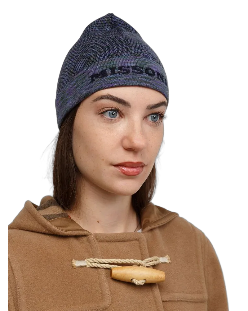 Missoni Women's Beanie Navy Wool Accessories Navy