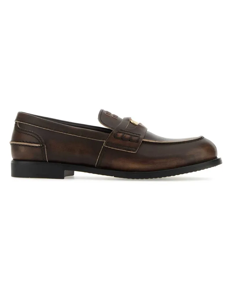 Miu Miu Women's Loafer Brown Calfskin Brown