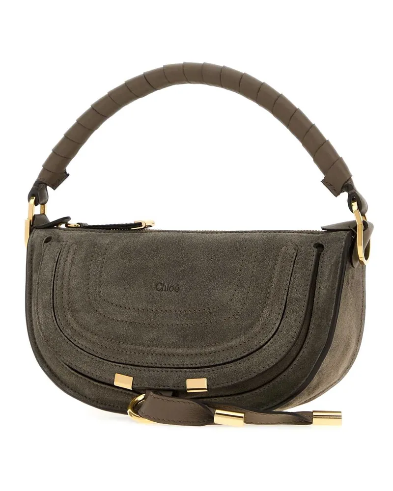 Chloé Marcie Calfskin Leather Shoulder Bag — Gray Gray