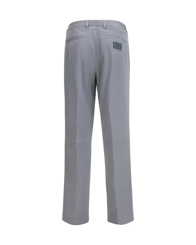 Fendi Men's Gray Cotton Casual Pants Gray