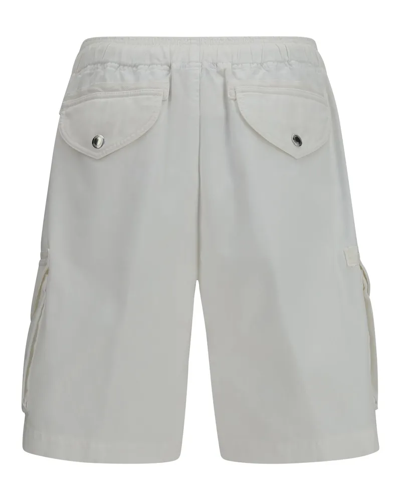 Brunello Cucinelli Men's Cargo Shorts White Cotton Bermuda White