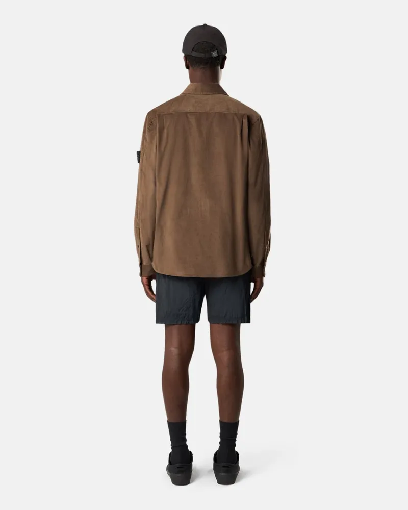 Stone Island Nylon Metal Logo Swim Shorts — Black Black